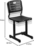 New Flash Furniture Adjustable Height Black Student Chair with Black Pedestal Frame, adjusts height! Fits all ages! Retails $115+