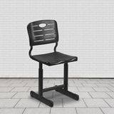 New Flash Furniture Adjustable Height Black Student Chair with Black Pedestal Frame, adjusts height! Fits all ages! Retails $115+