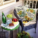 New 18x18 Set of 6 Sunflower Decor Floral Wreath Sunflower Pillow Covers Farmhouse