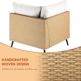 New in box! Suncoze Two Piece PE Rattan Wicker Corner Chair & Ottoman with super thick cushions Retails $399