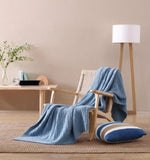 New Sunday Citizen Ribbed Lightweight Throw, incredibly snuggly, colour is denim! Retails $174+