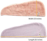 New SUNLI Fasting Drying Microfiber Hair Turban Towels for Women and Girls, 2 Pack Head Twist Towel Wraps Quick Dry Your Wet Hair after Bath Spa Shower (light orange+light purple)