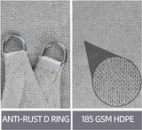 New SUNNY MOOD 12' x 12' x 12' Grey Triangle Sun Shade Sail Outdoor Patio Canopy Mash Material UV Block