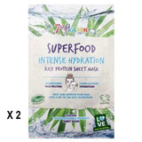 NEW 2 Pack 7th Heaven Superfood Intense Hydration Nourishing Rice Protein Biodegradable Bamboo Sheet Mask, 2x24g | Natural Cruelty-Free Cleansing Rice Water Face Mask for Long-lasting Hydration, Pack of 2