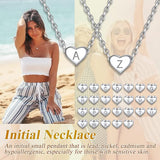 New Suplight 925 Sterling Silver "L" Heart Pendant Necklace for Women Girls (with Gift Box)