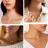 New Suplight 925 Sterling Silver "L" Heart Pendant Necklace for Women Girls (with Gift Box)