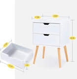 NEW Assembled SET OF 2 End Side Table/Nightstands with Storage Drawers - Solid wood legs - Retails for $260 for set of 2