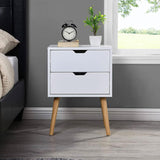 NEW Assembled SET OF 2 End Side Table/Nightstands with Storage Drawers - Solid wood legs - Retails for $260 for set of 2