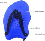 New Swim Paddles Hand, Swimming Training Hand Paddles with Adjustable Straps Professional Swimming Training Hand Paddles Pool Exercise Equipment Accessories, BLUE