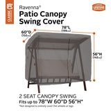 New Classic Accessories Ravenna Water-Resistant 78 Inch Patio Canopy Swing Cover in Dark brown! Retails $180+
