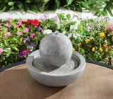 New Better Homes & Gardens 12" Diameter Outdoor Resin Tabletop Fountain Grey
