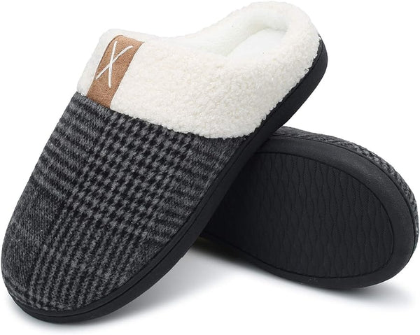 New TcIFE Womens Mens Comfort Memory Foam Slippers Warm Indoor Outdoor House Shoes Sz 8 (38-39)