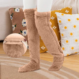 NEW Teddy Legs Cozy Leg Warmers Sherpa Slipper Socks, Brown, One Size