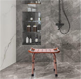 New in box! Retails $343+ TEAK Shower stool bench with handles and non-slip feet. Supports up to 300 lbs! Use in Bathtub or Shower