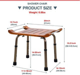 New in box! Retails $343+ TEAK Shower stool bench with handles and non-slip feet. Supports up to 300 lbs! Use in Bathtub or Shower