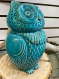 Like new from Home stagers lot! Ceramic Owl in Teal! 10.5" HIgh