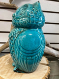 Like new from Home stagers lot! Ceramic Owl in Teal! 10.5" HIgh