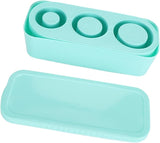 New Teal Ice Cube Tray for Stanley, Silicone Ice Cube Maker with Lid for Making 3 Hollow Cylinder Ice Cube Molds, Accessories for Stanley Cups 30-40 Oz for Chilling Cocktails,Whiskey,Drinks,Coffee