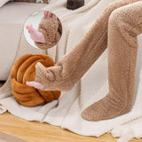 NEW Teddy Legs Cozy Leg Warmers Sherpa Slipper Socks, Brown, One Size