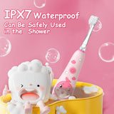 New Teeteck Electric Toothbrush for Kids - Sonic Toothbrush for Babies Aged 1-6 with Rainbow LED Light, Includes 2 Brush Heads, Magnetic USB Charging Cable, IPX7 Waterproof, PINK