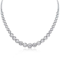 New in gift box! Italo Jewelry Stunning Classic Bezel Round Cut Tennis Necklace 17" Retails $150+