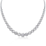 New in gift box! Italo Jewelry Stunning Classic Bezel Round Cut Tennis Necklace 17" Retails $150+