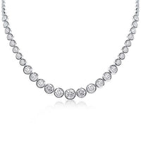 New in gift box! Italo Jewelry Stunning Classic Bezel Round Cut Tennis Necklace 17" Retails $150+