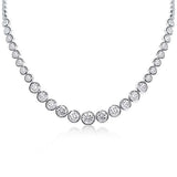 New in gift box! Italo Jewelry Stunning Classic Bezel Round Cut Tennis Necklace 17" Retails $150+