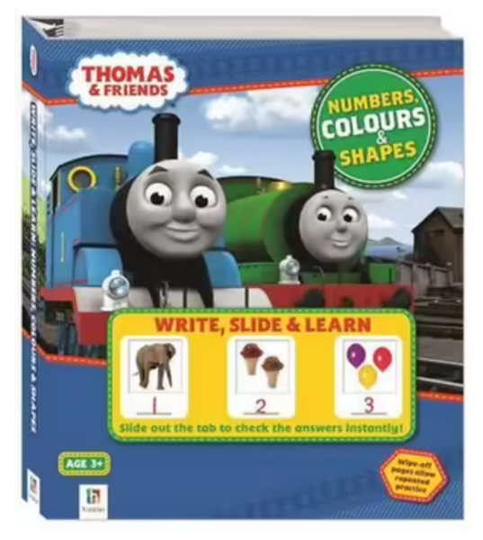 Thomas Numbers Sticky New Thomas & Friends: Numbers, Colours and Shapes Write, Slide & Learn ...