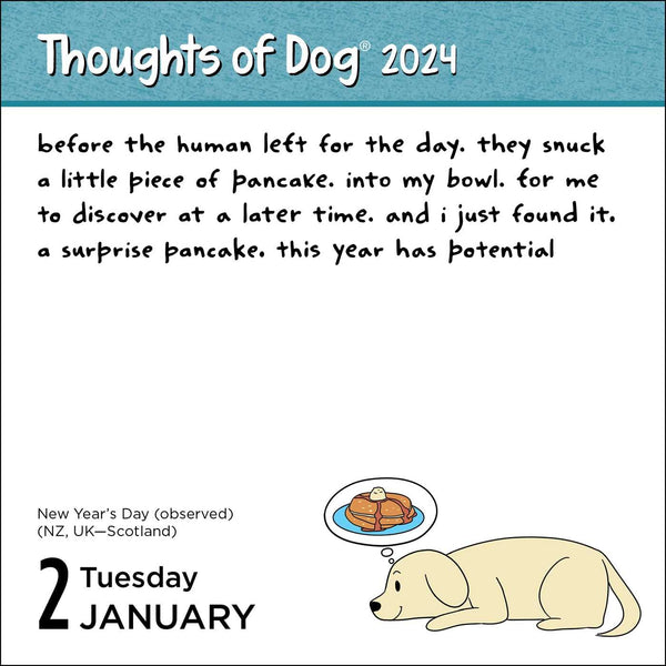 New Thoughts of Dog 2024 DaytoDay Calendar Desktop Calendar The