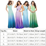 New IBTOM CASTLE Womens Infinity multi-way wrap long maxi dress, wear many ways in Tiffany Blue Gradient Sz M