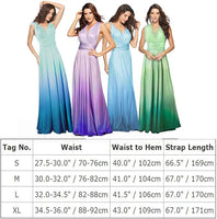 New IBTOM CASTLE Womens Infinity multi-way wrap long maxi dress, wear many ways in Tiffany Blue Gradient Sz S