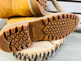 NEW MEN'S REDWOOD FALLS WATERPROOF MOC-TOE BOOTS BY TIMBERLAND, SZ 8! NOTE: Scuffs on boots from transport without box, Leather/boot cleaner should remove the scuffs!