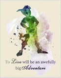 New MAOFAED Inspirational Quote To Live Will Be An Awfully Big Adventure Fairy Tinkerbell Stud Earrings with velvet gift pouch