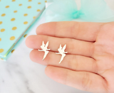 New MAOFAED Inspirational Quote To Live Will Be An Awfully Big Adventure Fairy Tinkerbell Stud Earrings with velvet gift pouch