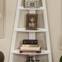 New Wayfair assembled Tisha Corner Bookcase in White Retails $186+
