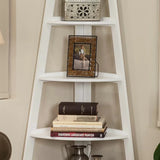 New Wayfair assembled Tisha Corner Bookcase in White Retails $186+