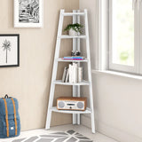 New Wayfair assembled Tisha Corner Bookcase in White Retails $186+