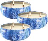 New Retails $84+ Topsics Large Citronella Candles for Indoor/Outdoor, 3 Pack, 14 oz, 3 Wick Soy Wax Candles, 80 Hours Burn Time Each! Re-use tins for plants or storage