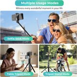 New Torjim 60” Phone Tripod & Selfie Stick, All in One Extendable Cell Phone Tripod with Remote Shutter for Live Streaming/Video Recording/Photo, Upgraded iPhone Tripod Stand Compatible with iOS/Android