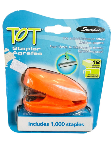 New Swingline TOT Mini Stapler, 12-Sheet Capacity, includes 1000 staples! Orange