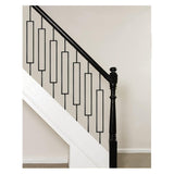 New Retails $150+ TOUCAN Staircase Iron Balusters (Box of 10) Stair Parts 1/2" Square Metal Balusters - Hollow Single Large Rectangle Staircase Spindles (Real Satin Black)
