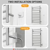 Retails $199+ New in box! 10-Bar Round Smart Towel Warmer AT5 with touch control timer, brushed nickel finish stainless steel