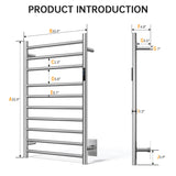 Retails $199+ New in box! 10-Bar Round Smart Towel Warmer AT5 with touch control timer, brushed nickel finish stainless steel
