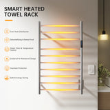 Retails $199+ New in box! 10-Bar Round Smart Towel Warmer AT5 with touch control timer, brushed nickel finish stainless steel