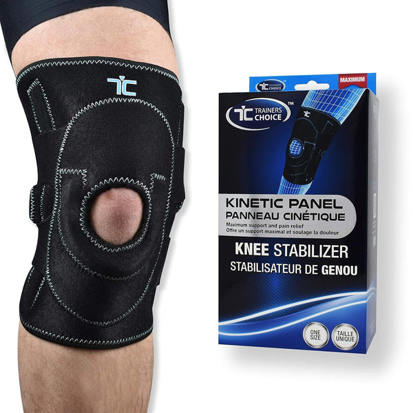 New Trainers Choice Knee Stabilizer Brace and Support for Men & Women, Assists with Patellar Tendonitis (Jumper’s Knee), PFS (Patellofemoral Syndrome), Chondromalacia Patella Syndrome, minor strains and sprains - One Size Fits Most