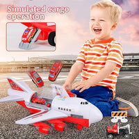 NEW Transport Cargo Airplane Toy-Car Toys for Boys with Large Play Mat, Sounds Buttons Flashing Light, Vehicles Fire Trucks Large Plane 11 Road Signs T47 - Retails for $49+!