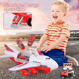 NEW Transport Cargo Airplane Toy-Car Toys for Boys with Large Play Mat, Sounds Buttons Flashing Light, Vehicles Fire Trucks Large Plane 11 Road Signs T47 - Retails for $49+!