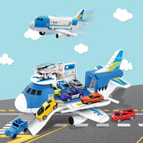 NEW Kids Airplane Toys Transport Cargo Play Kit, Aircraft Vehicle Toys Big Transport Cargo with 8 Mini Cars and Helicopter, Kids Birthday