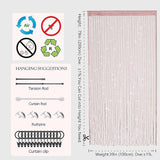 New Transcosy Door String Curtains Living Room Divider,Bedroom Doorway Hanging Hippie Sequin Decor Fringe Curtain Closet Wall Panels Decorations Tassel Screen Boho (Light Pink, 39''×79'' in) (YinPixL)